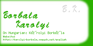 borbala karolyi business card